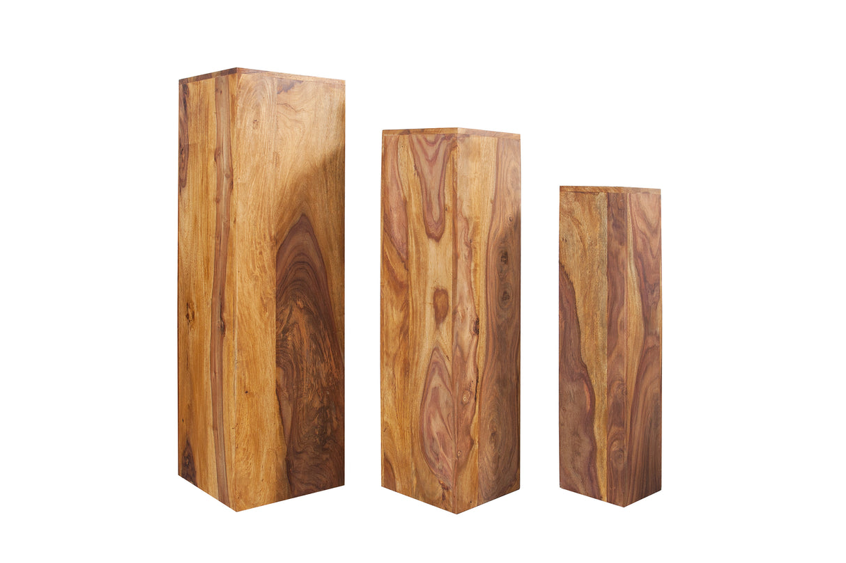 Decoration pillar MAKASSAR 60-80cm set of 3 sheesham