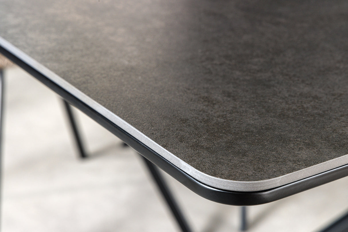 Dining table ALPINE 160-200cm ceramic marble look anthracite