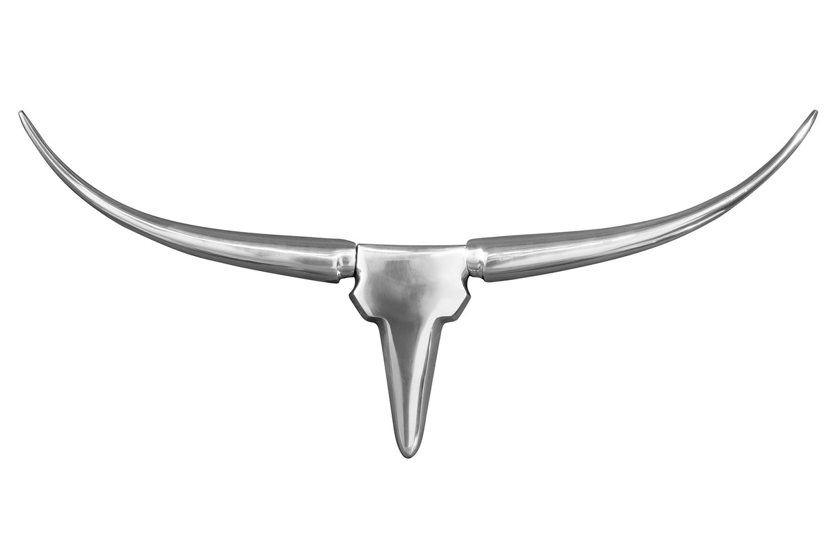Wall Decoration antlers BULL 75cm aluminium silver