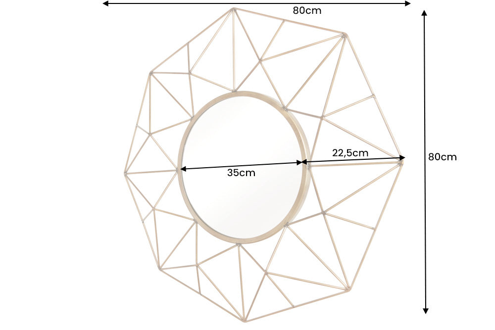 Wandspiegel DIAMOND L 80cm Eisen gold