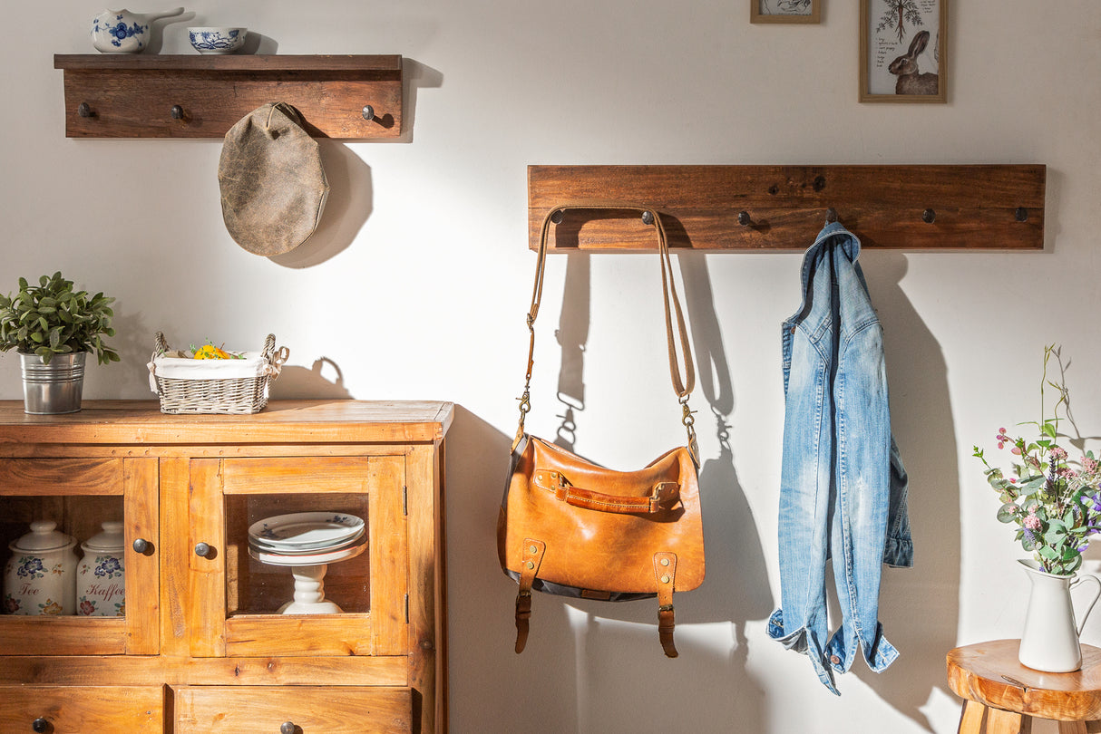 Wall coatrack HEMINGWAY 60cm recycled massive wood