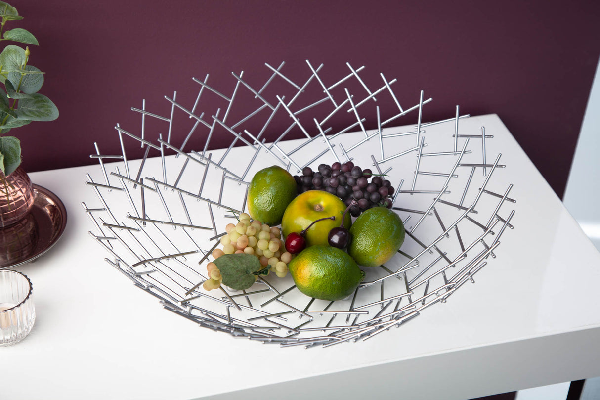 Fruit bowl STRUCTURE 45cm metal silver