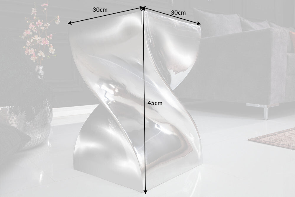 Hocker TWIST 45cm silber aluminium