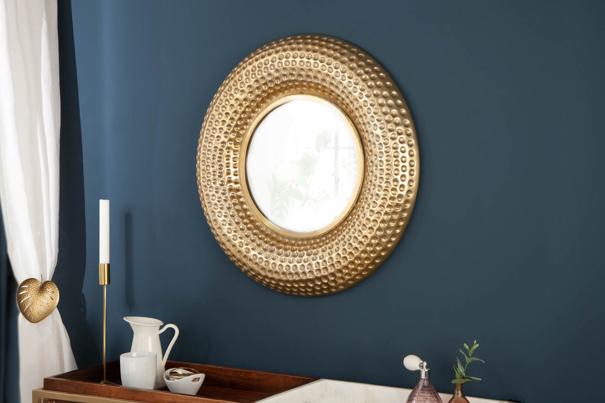 Wandspiegel ORIENT 60cm Hammerschlageffekt gold