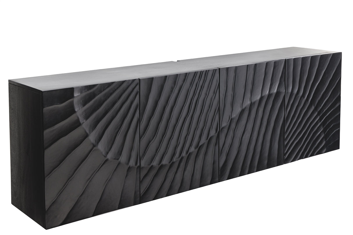 Sideboard SCORPION 180cm 3D hängend schwarz Mangoholz