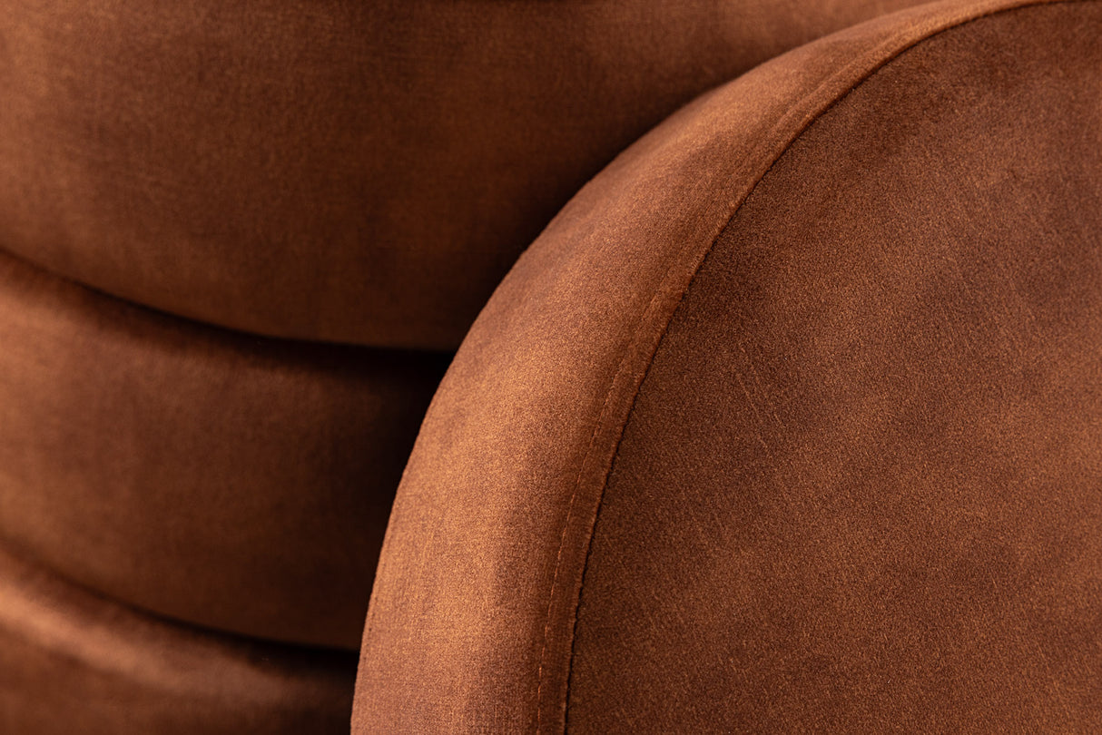 Stool VOQUE 50cm velvet rust brown w/ storage space