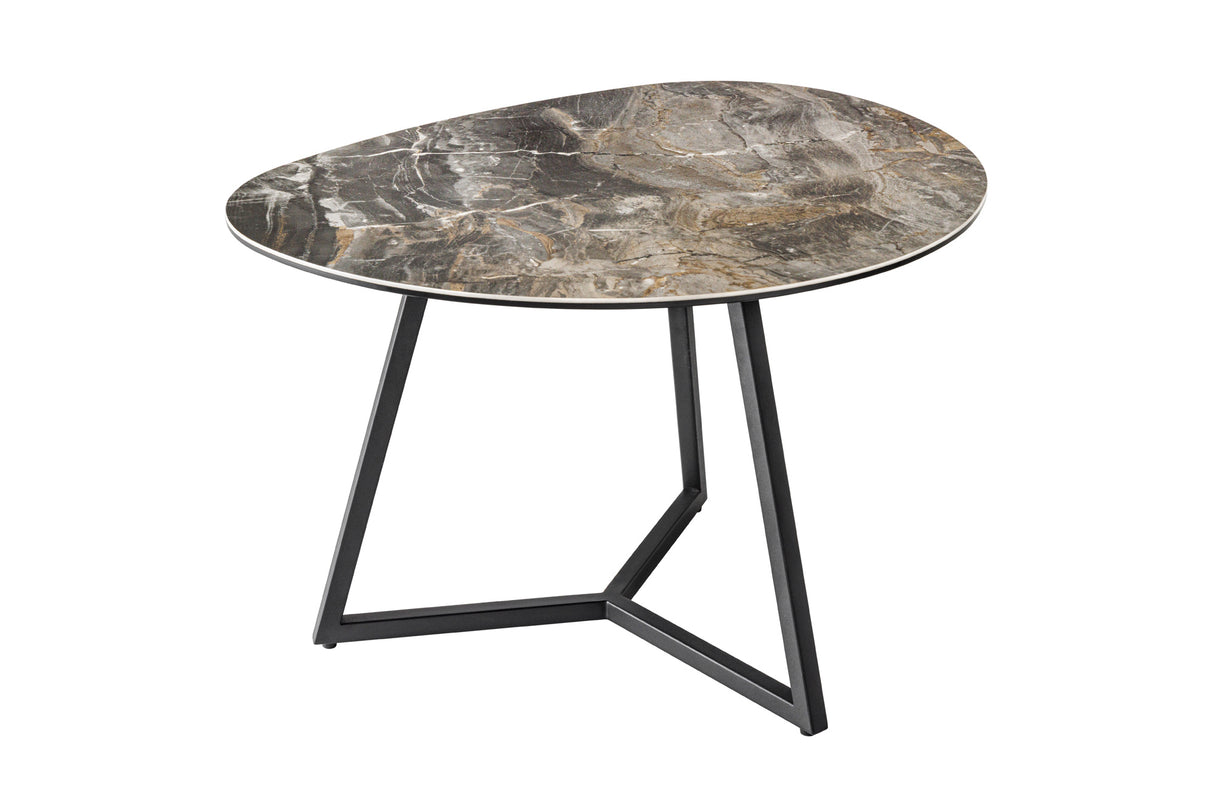 Couchtisch MARVELOUS 70cm Keramik und Marmor taupe