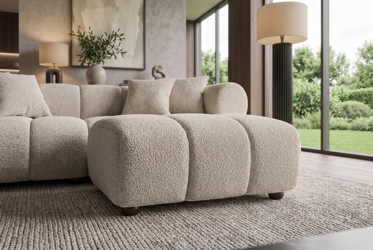 Stool ADLON 100cm bouclé champagne greige