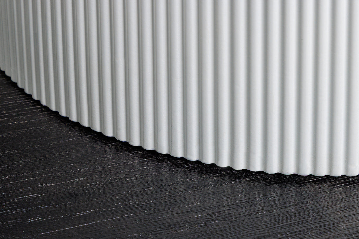 Esstisch UNIQUE 120cm rund weißes Gestell Keramik weiße Marmorplatte