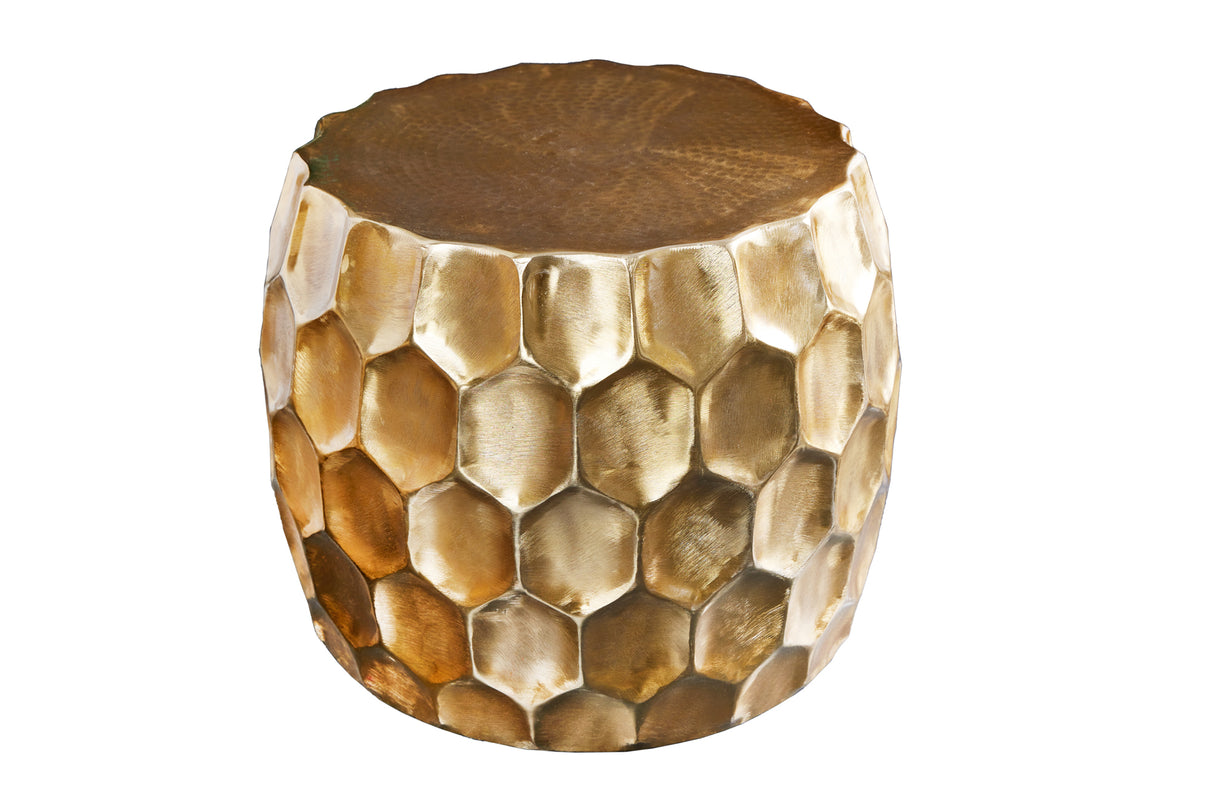Side table ORGANIC ORIENT 55cm with hamme stroke effect gold