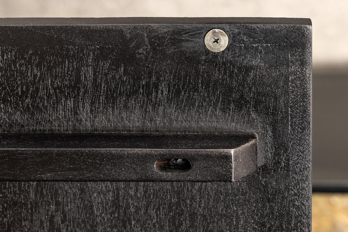 Highboard MOUNTAIN SOUL 120cm acacia natural stone look black natural