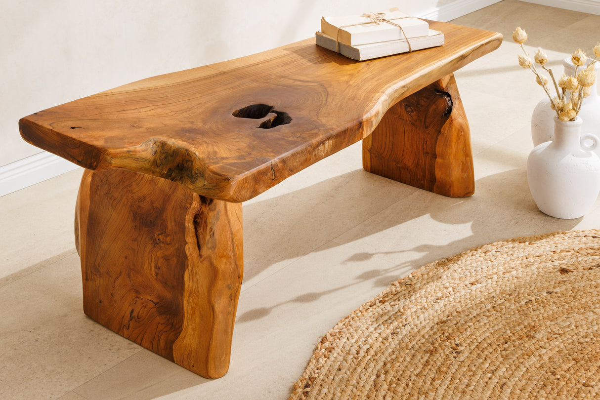 Bench ROOT 100cm teak wood natural brown