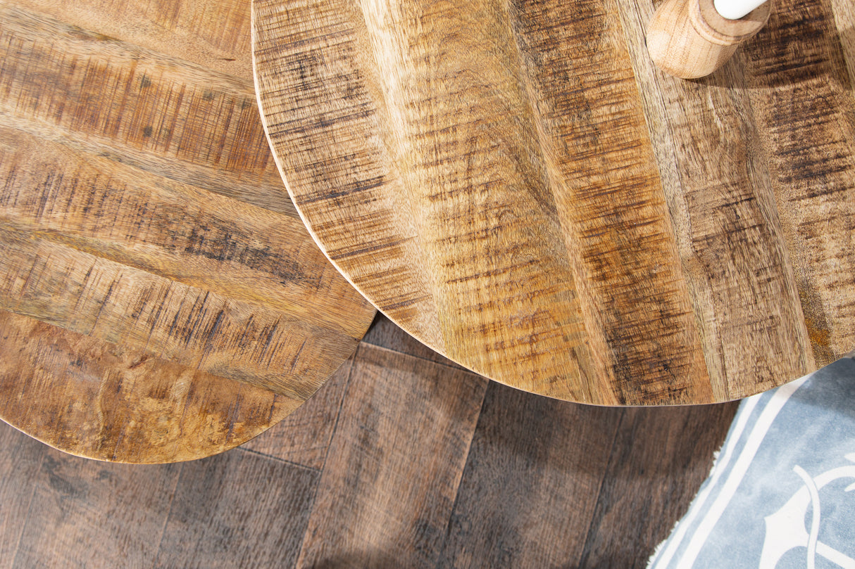 Beistelltisch ELEMENTS 2er Set Mangoholz natur