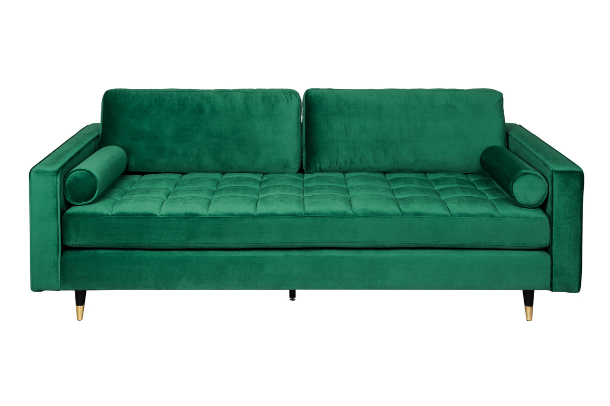 Sofa COZY VELVET 220cm 3-seater velvet emerald green