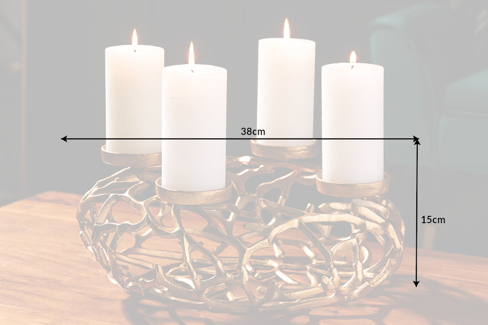 Candleholder ABSTRACT 38cm 4 flames gold