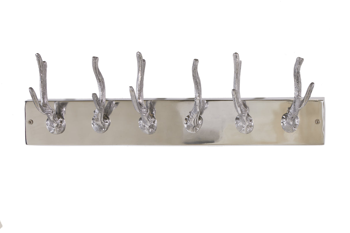 Wall Decoration coatrack DEER 50cm aluminium silver