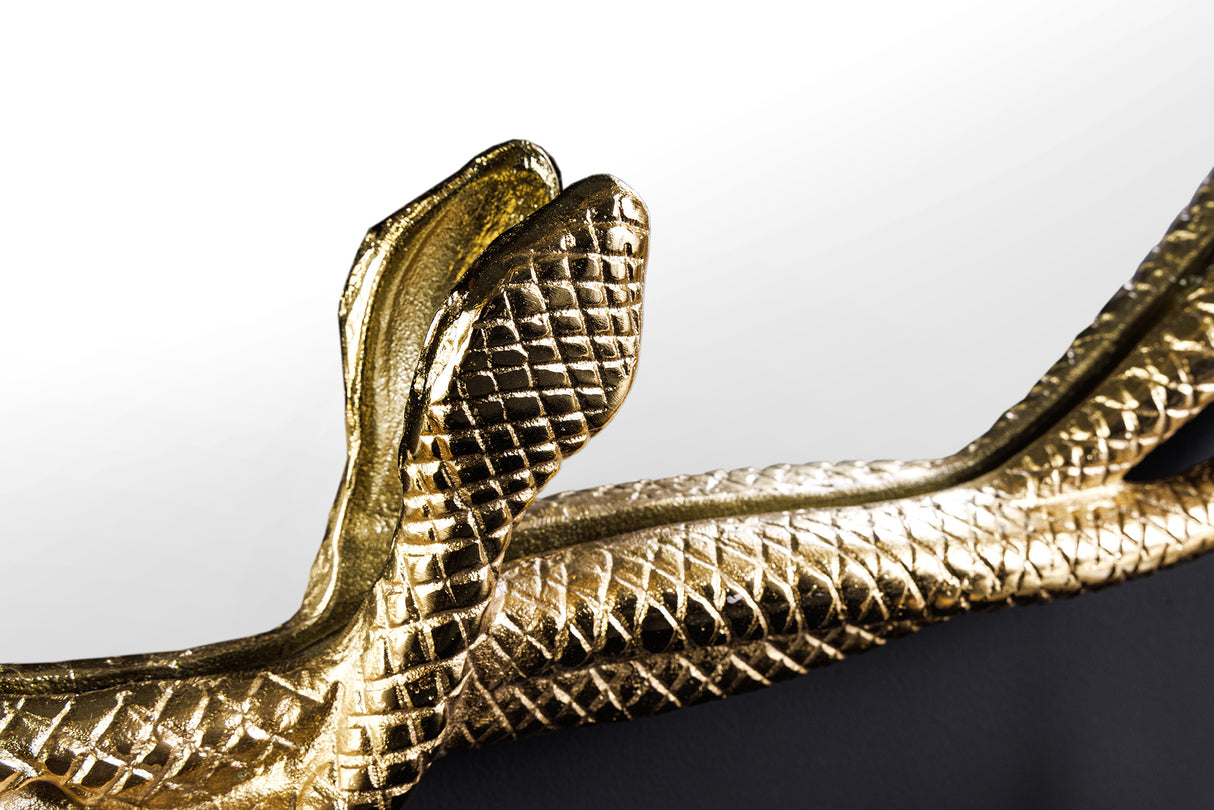 Wandspiegel SNAKE L 50cm gold mit Dekoelement in Schlangenform