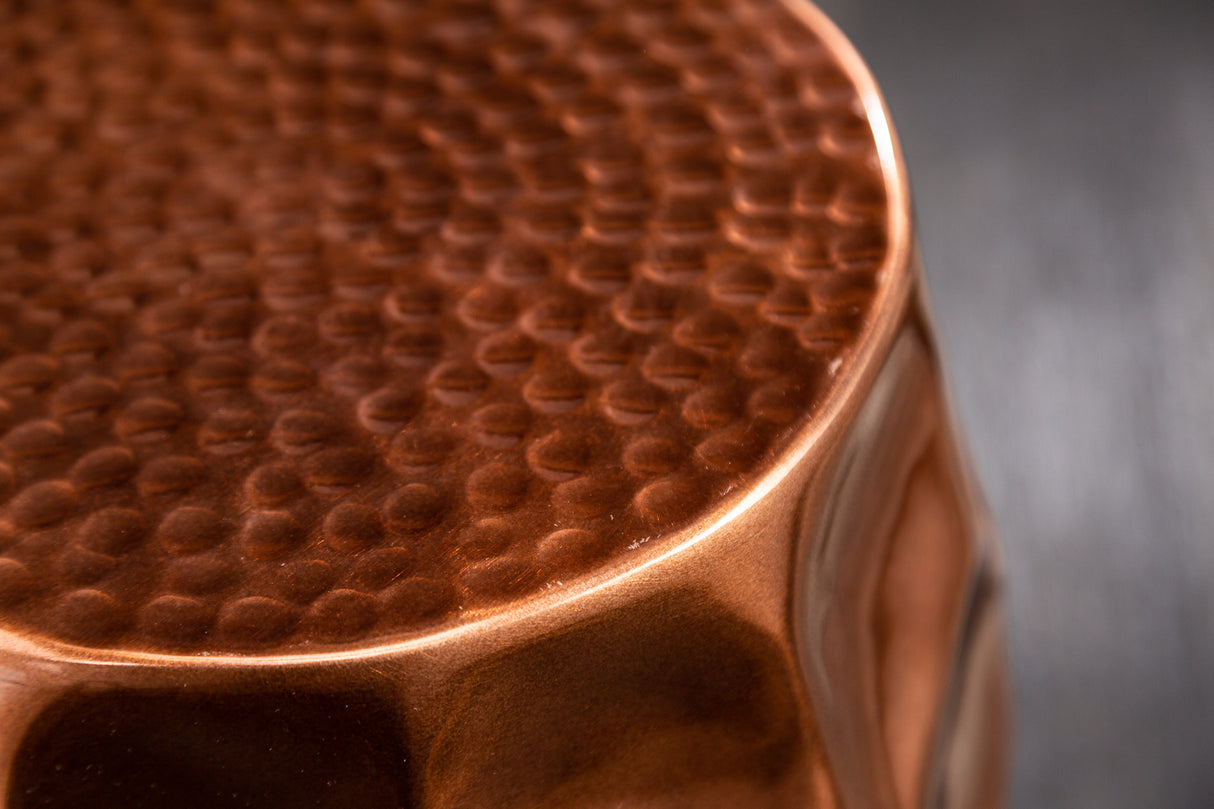 Side table ORGANIC ORIENT 50cm with hammer stroke effect copper