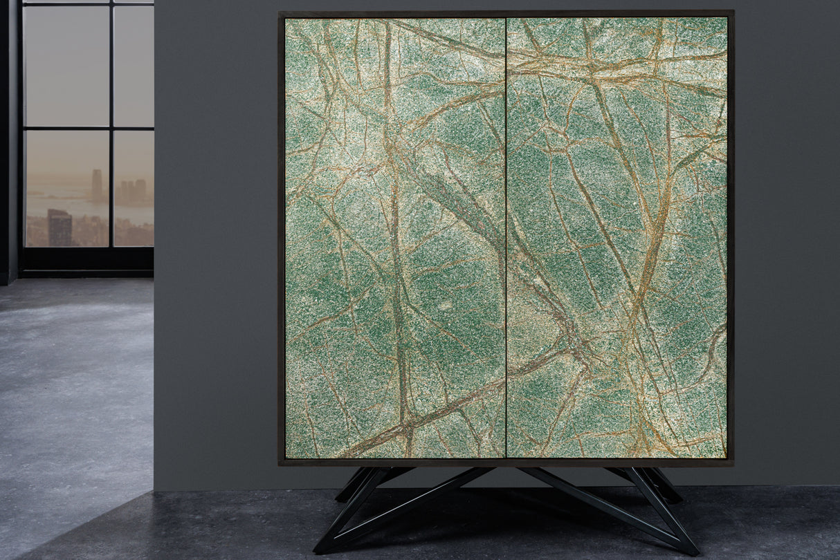 Highboard MOUNTAIN SOUL 120cm acacia natural stone look black