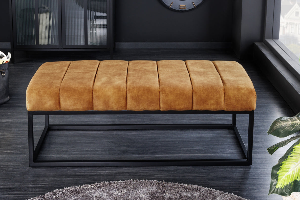 Bench PETIT BEAUTÉ 110cm velvet mustard yellow