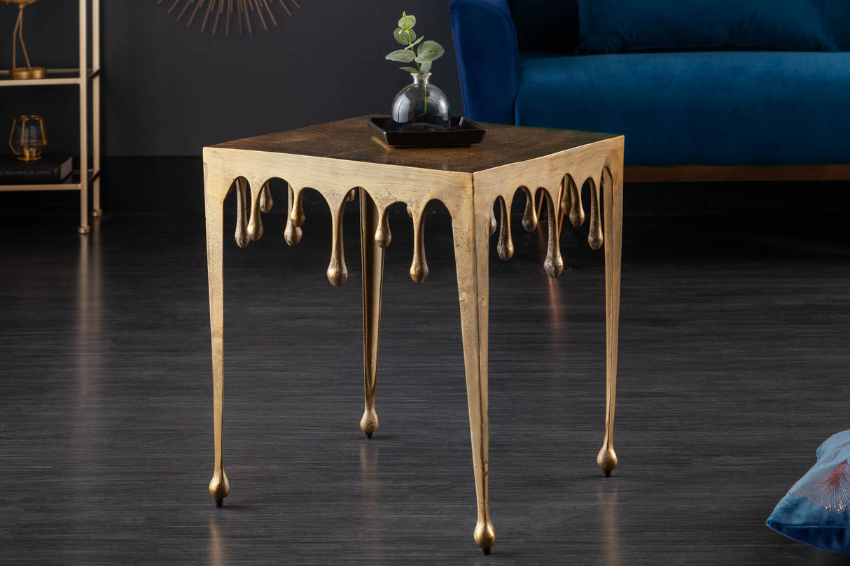 Beistelltisch LIQUID LINE L 50cm quadratisch gold