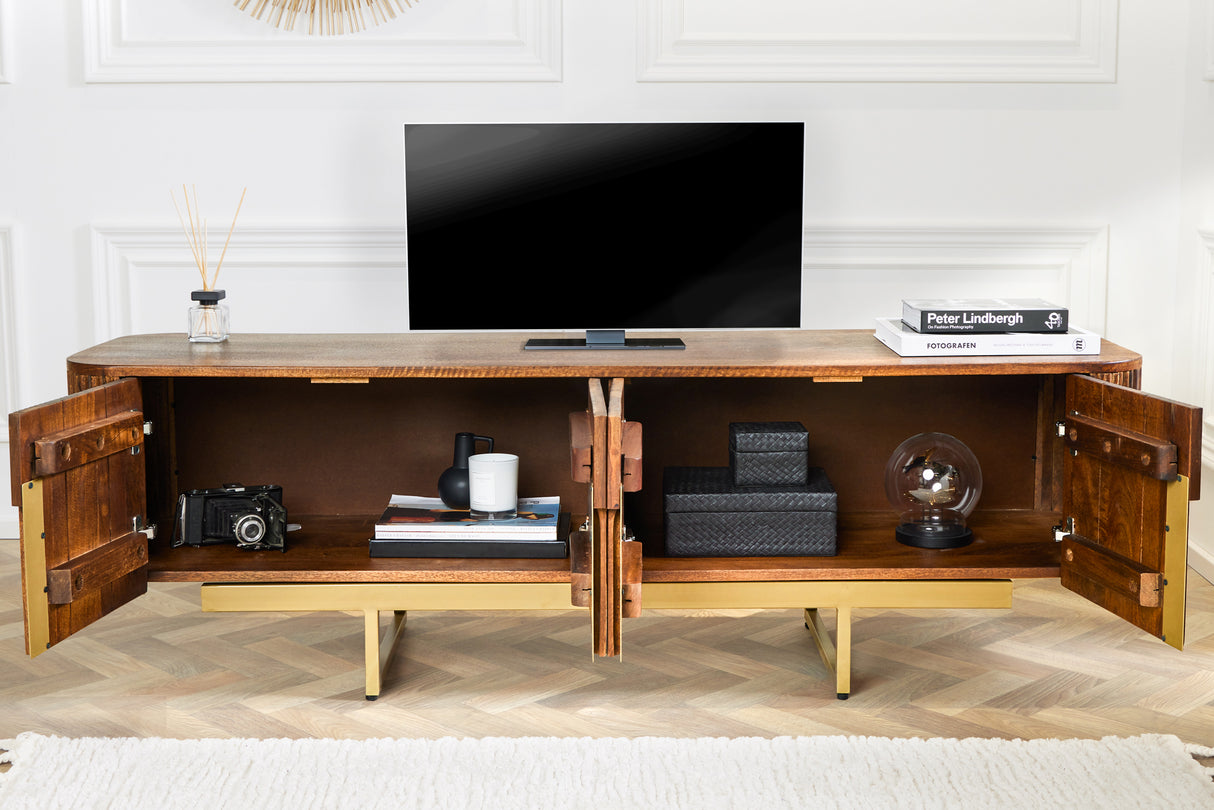 TV-Board GATSBY 160cm Retro-Stil Mango-Gold