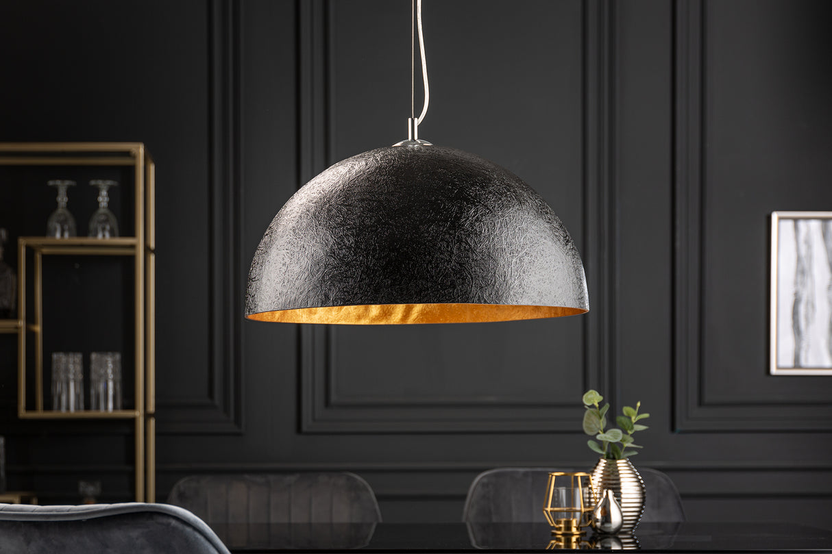 Pendant lamp GLOW 50cm fibre glass black gold