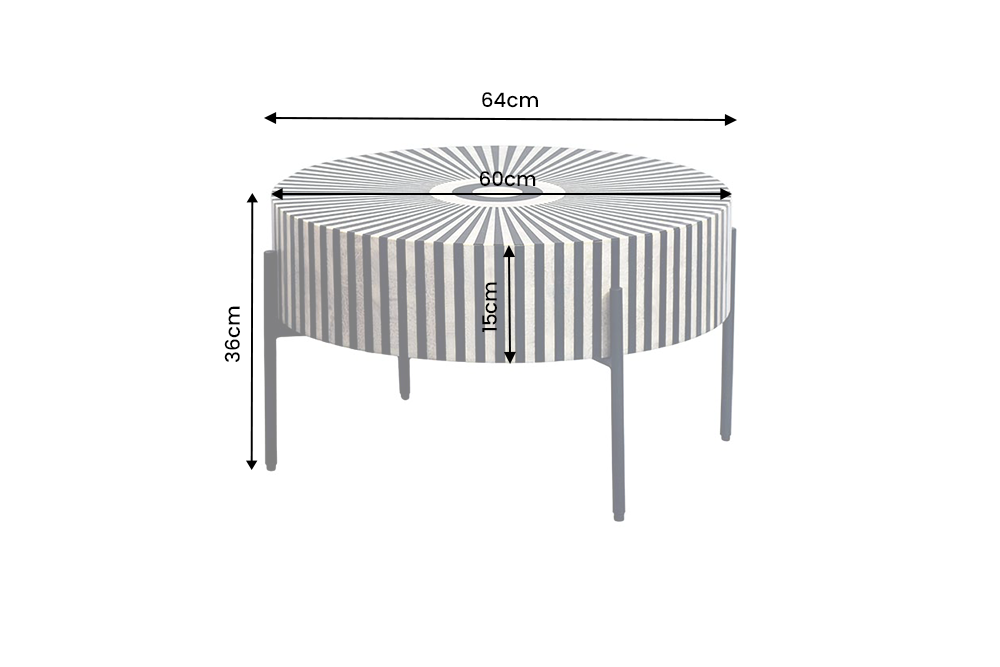 Couchtisch Knocheneinlage HAMONY NATURE 65cm