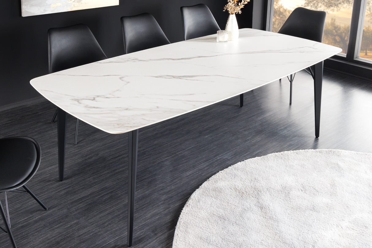 Dining table MILANO 180cm ceramic white marble