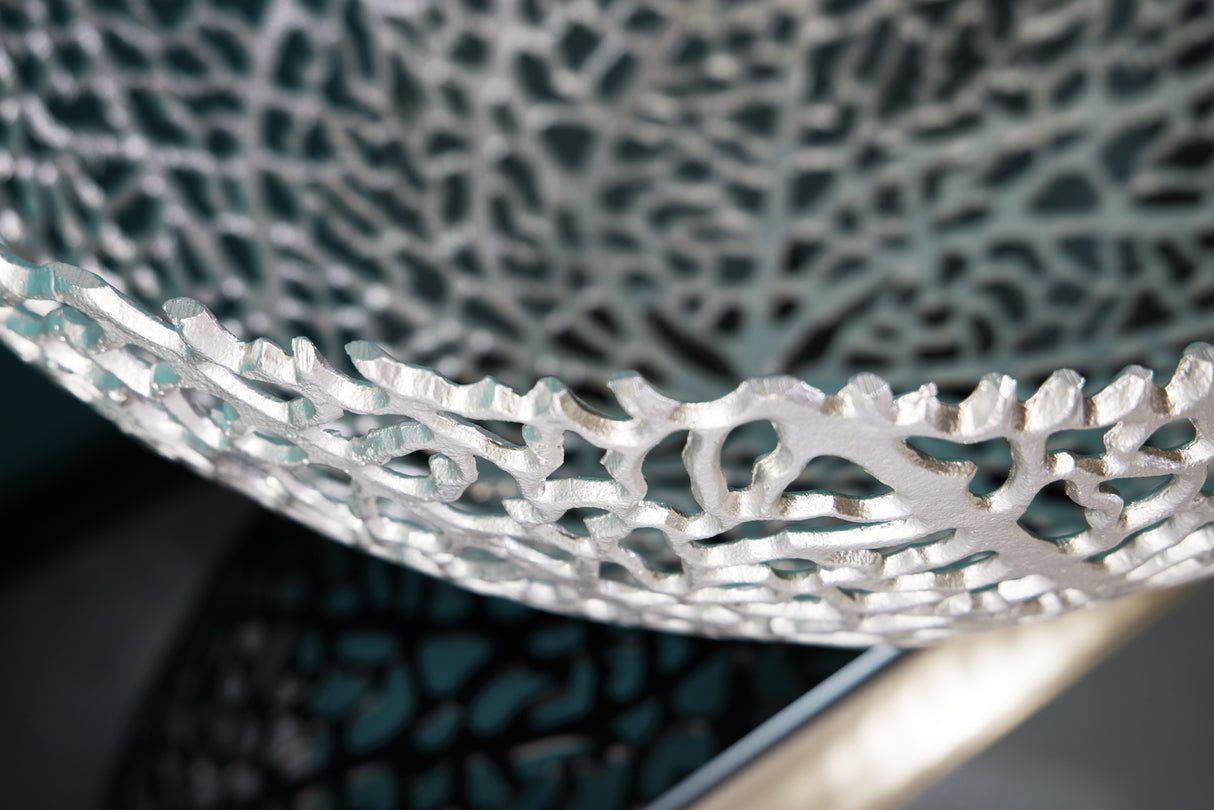 Bowl ABSTRACT LEAF 45cm silver
