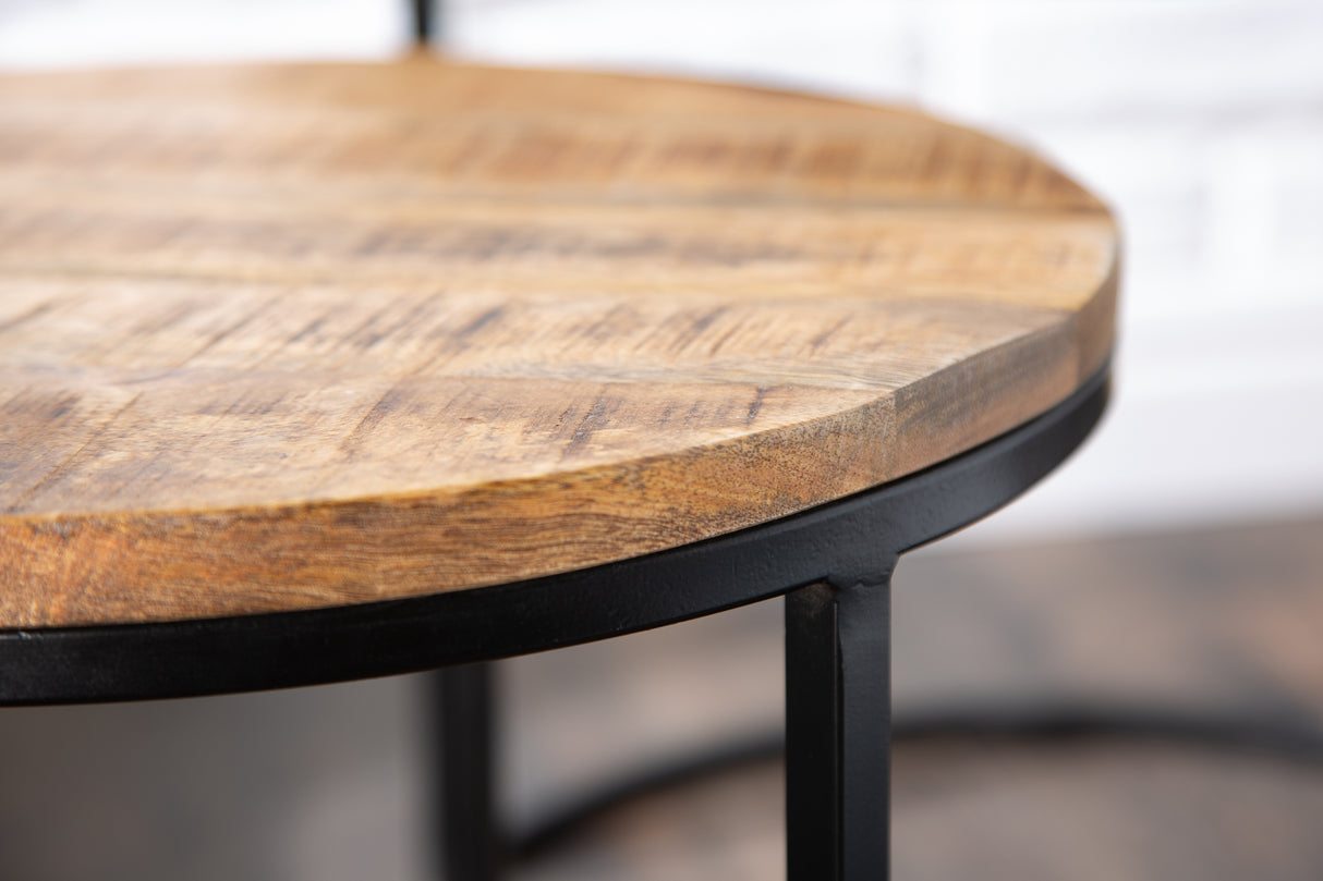 Beistelltisch ELEMENTS 2er Set Mangoholz natur