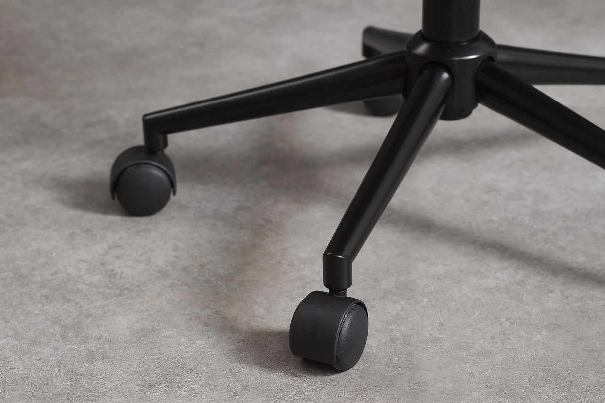 Office chair ORGANIC rotatable artificial leather black and walnut wood look