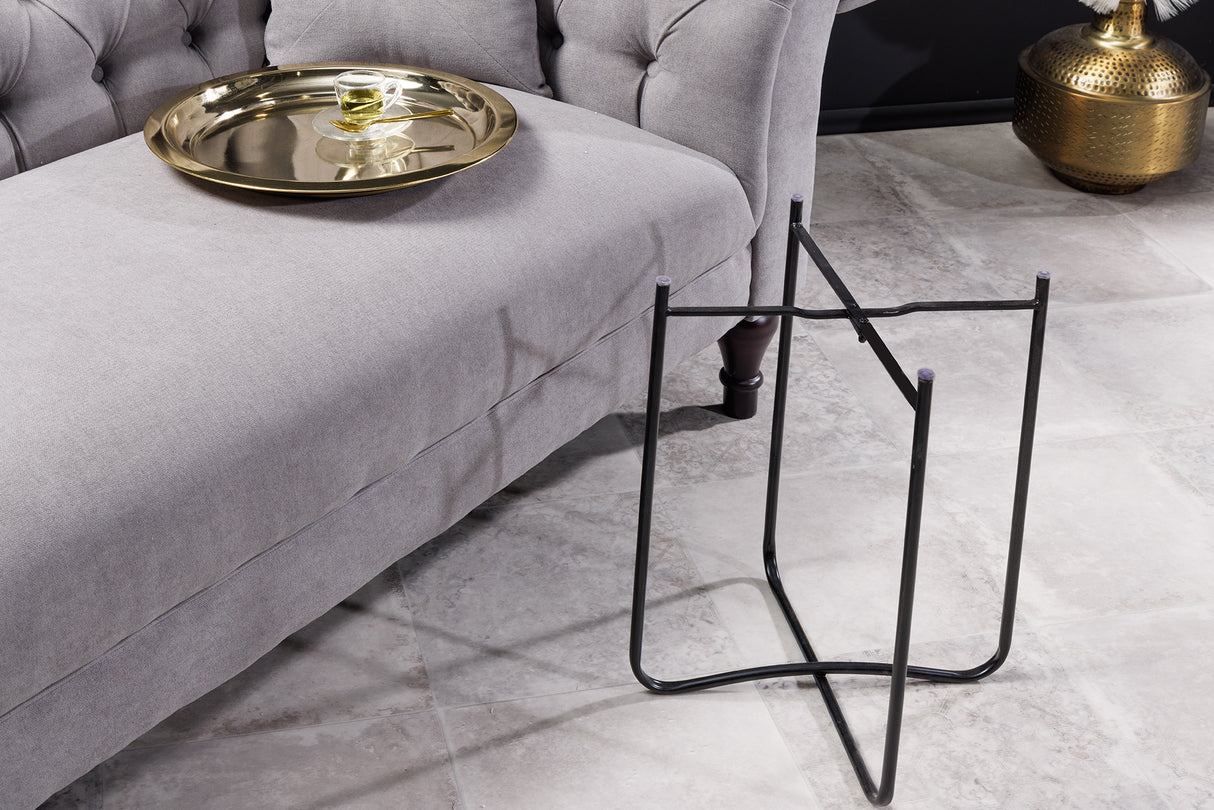 Beistelltisch CASABLANCA 50cm Messing gold abnehmbares Tablett