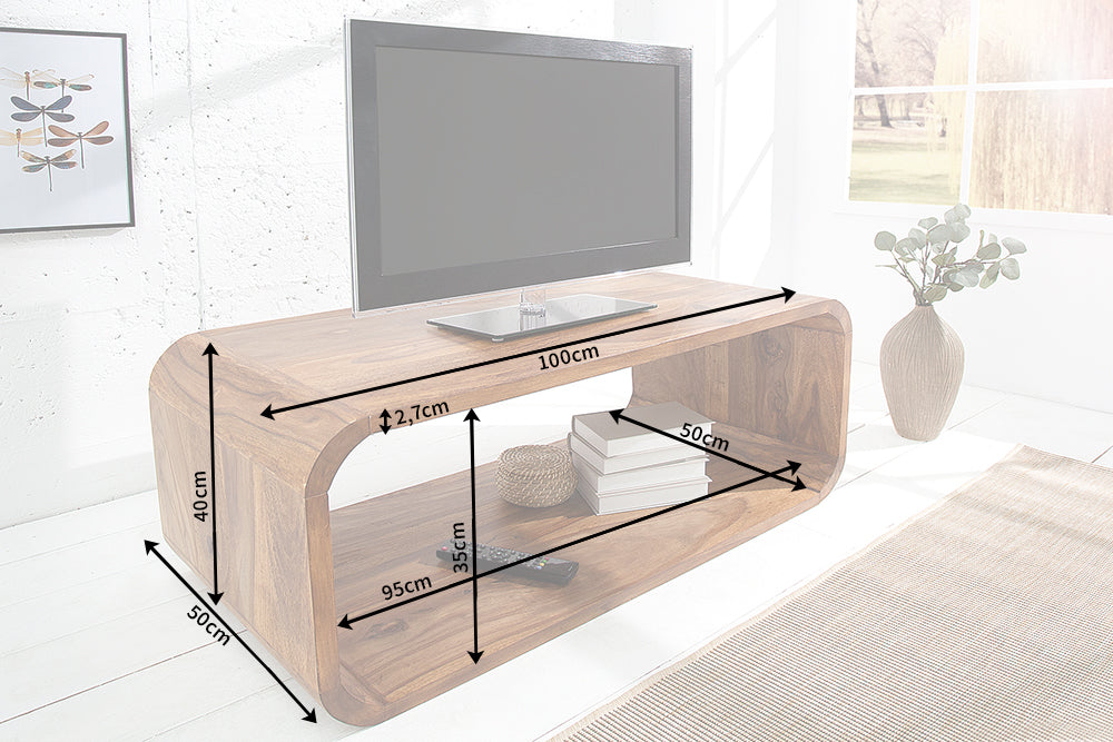 Coffee table TV-board CUBUS 100cm sheesham wood