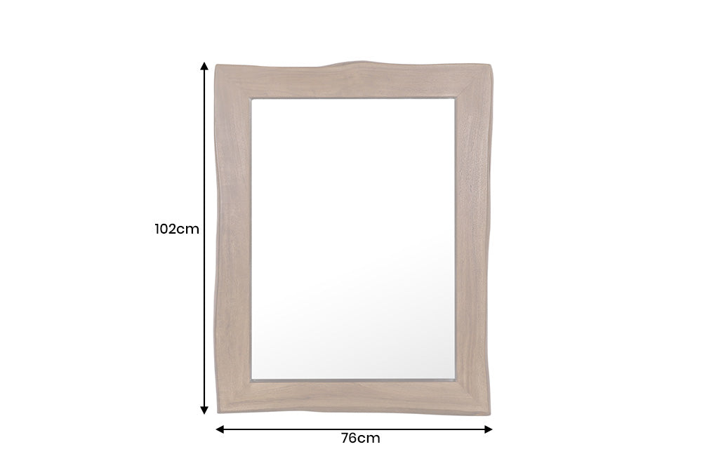Wall mirror MAMMUT 100cm natural edge brown acacia wood
