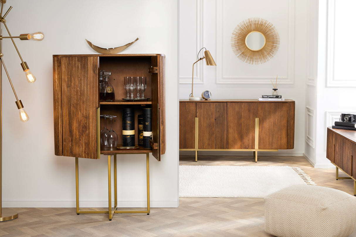 Sideboard GATSBY 160cm retro style mango gold
