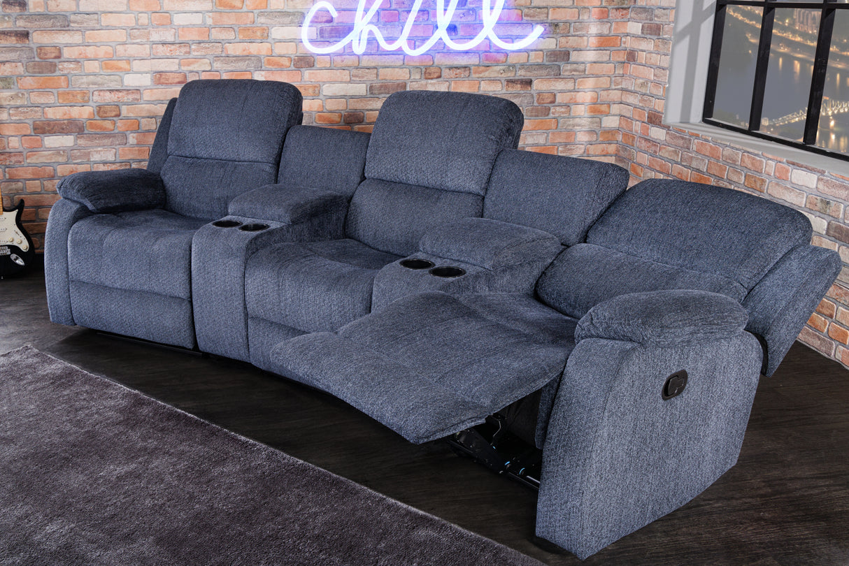 Cinema armchair HOLLYWOD 3-seater textured fabric grey