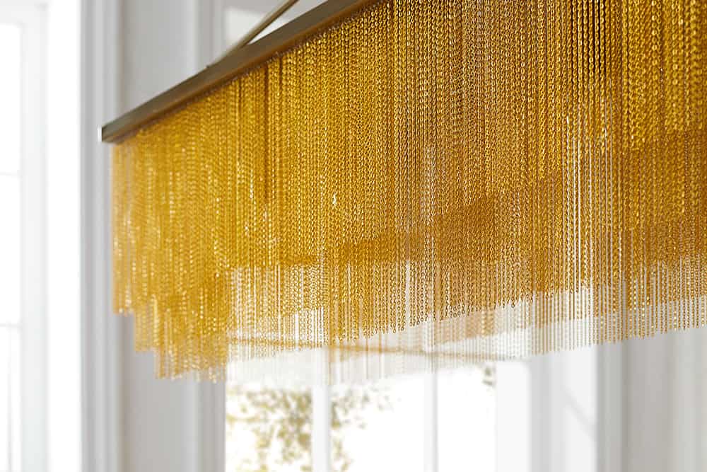 Pendelleuchte ROYAL 80cm gold feine Metallketten
