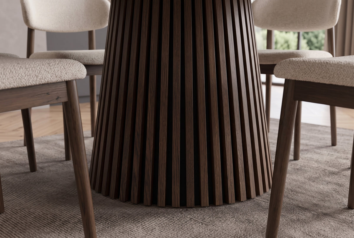 Esstisch VALHALLA WOOD Ø 120cm rund Eichenholz furniert Rauchbraun