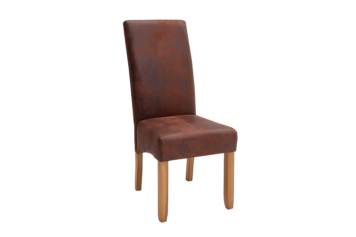 Chair CASA vintage look light coffee microfibre