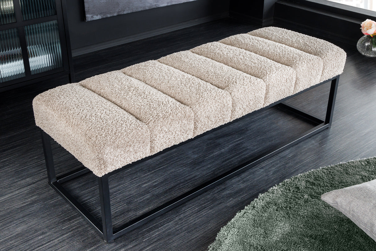 Bench PETIT BEAUTÉ 110cm bouclé champagne greige