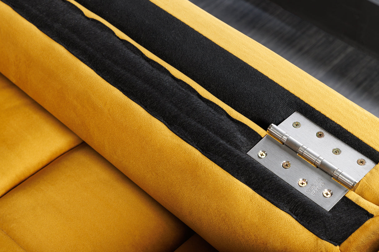 Sofa COZY VELVET 220cm 3-Sitzer Samt senfgelb