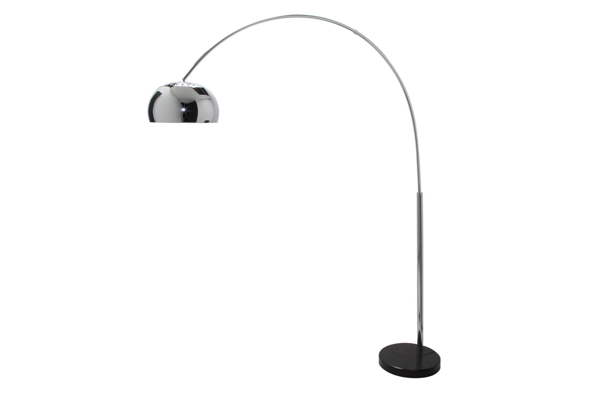 Stehleuchte BIG BOW 170-205cm Chrom mit Marmorsockel