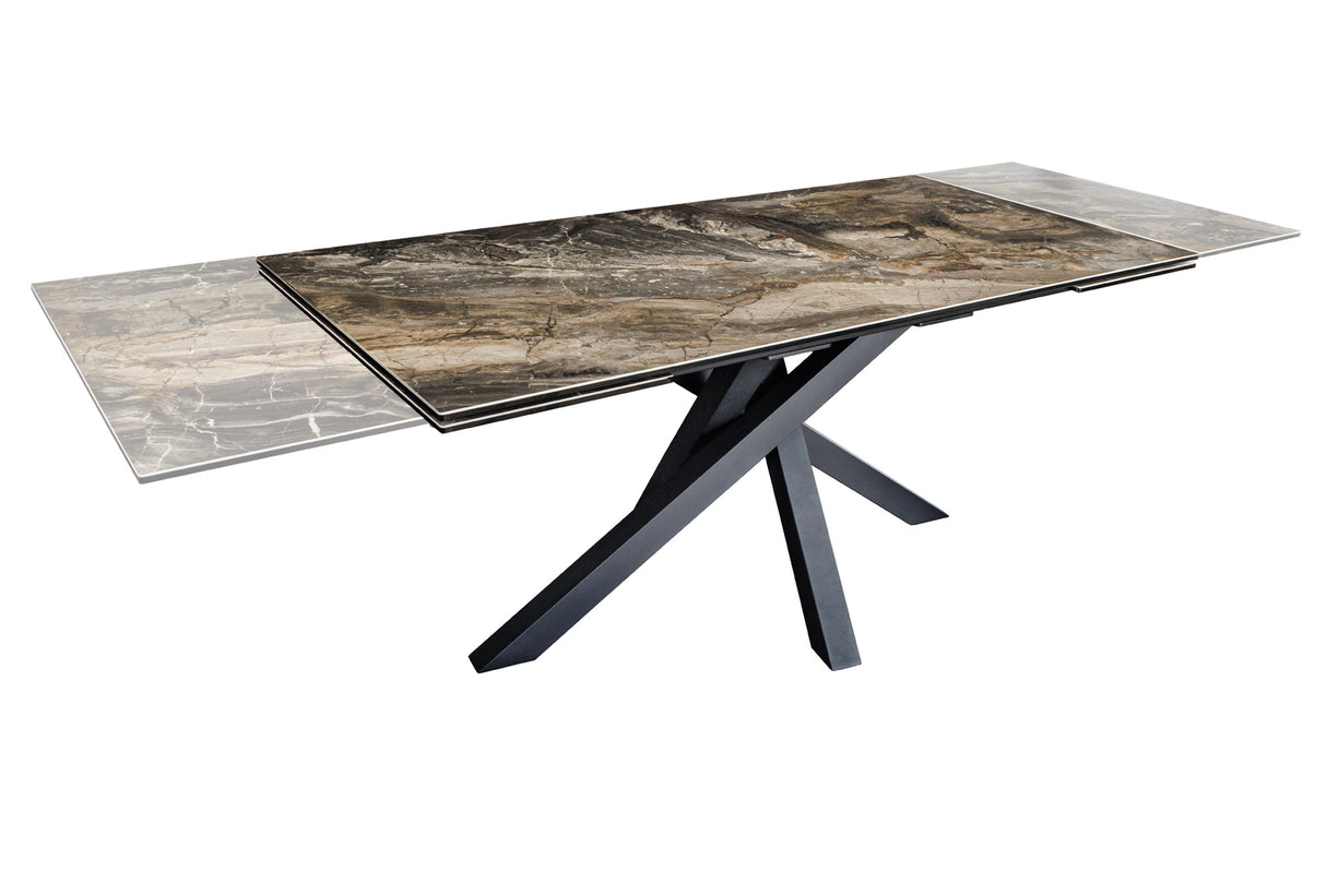 Esstisch MARVELOUS 180-220-260cm Keramik Marmor Optik taupe
