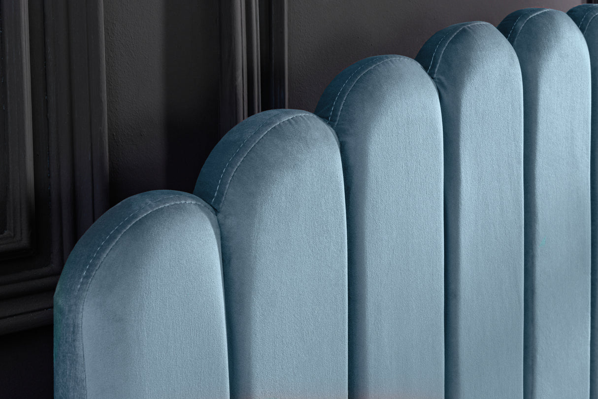 Bed PEARL 140x200cm velvet aqua