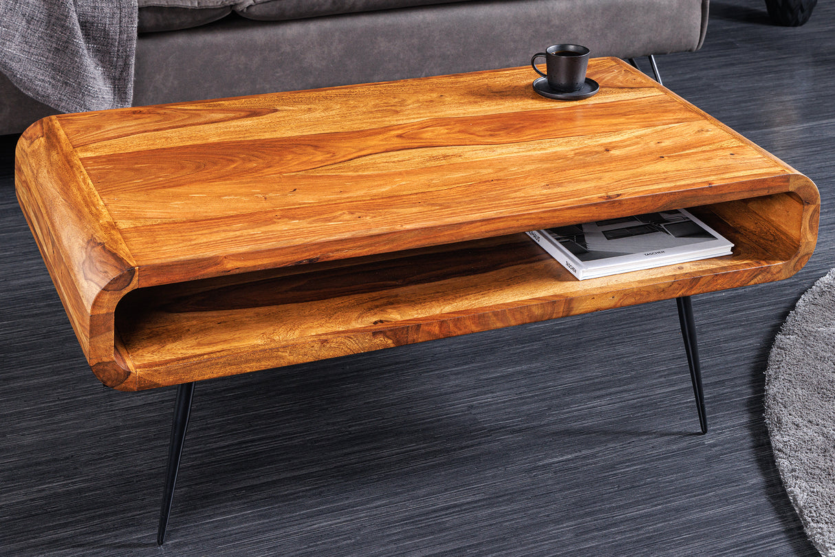 Coffee table ALPHA 90cm sheesham stone finish
