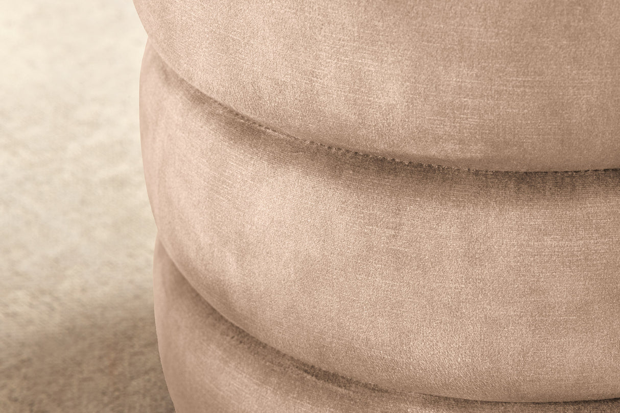 Stool VOQUE 50cm velvet champagne w/ storage space