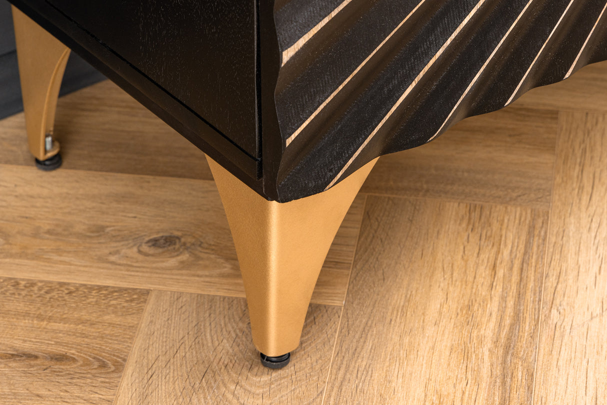 Sideboard SOLARIS 180cm 3D Mango Schwarz Gold