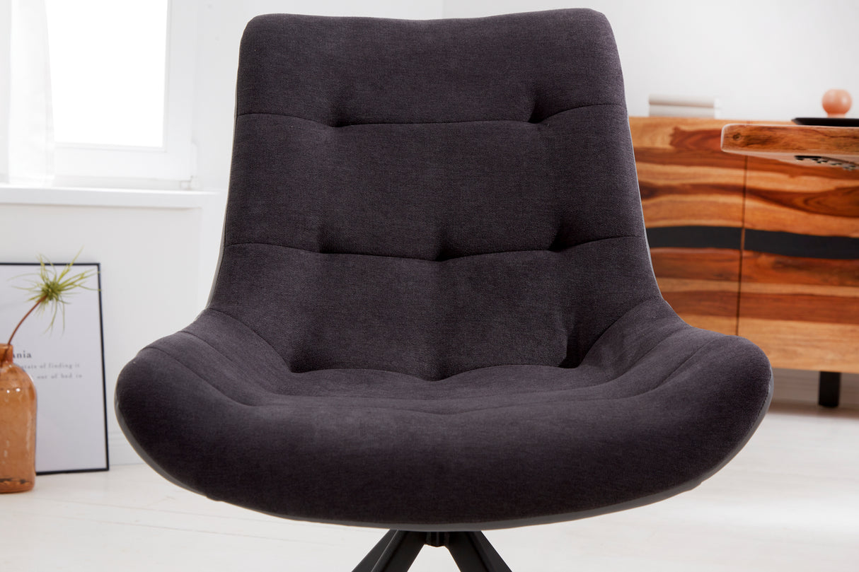 Chair DIVANI retro style microfibre dark grey