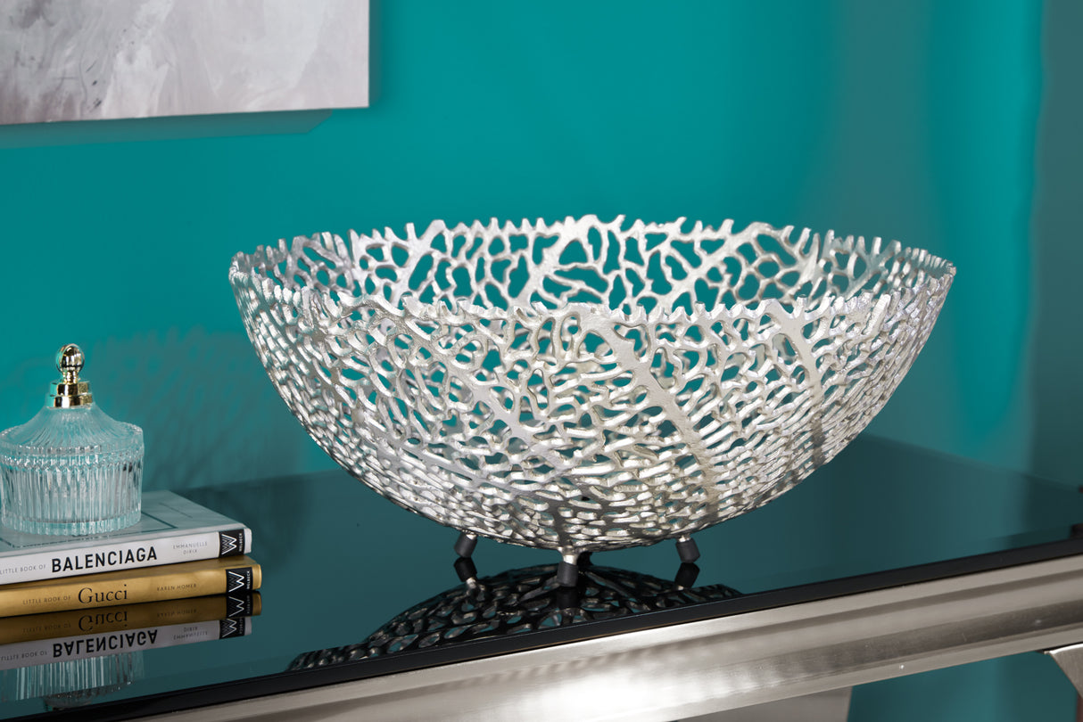 Bowl ABSTRACT LEAF 45cm silver